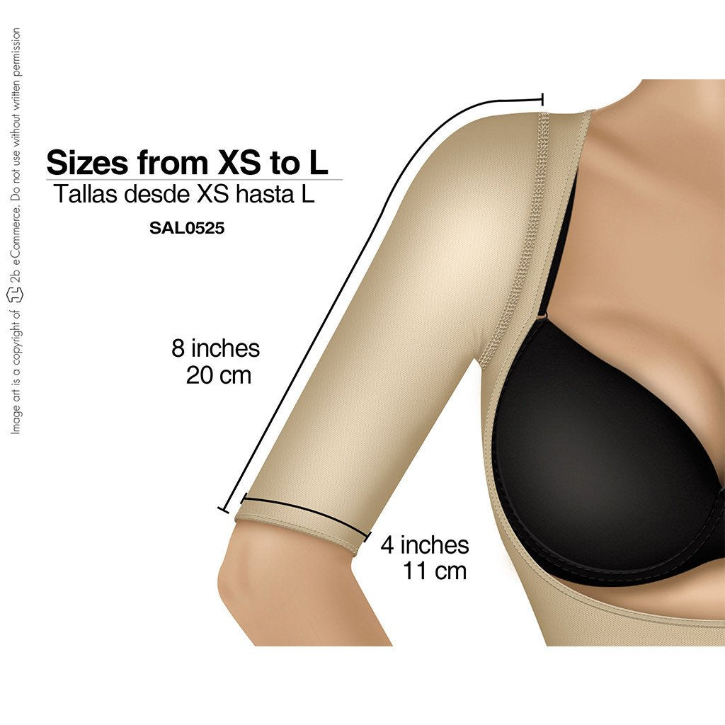 Fajas Salome 0525 | Post Surgery Bodysuit Full Body Shaper for Women | Tummy Control Butt Lifter Knee Length Shapewear with Sleeves | Powernet - Pal Negocio