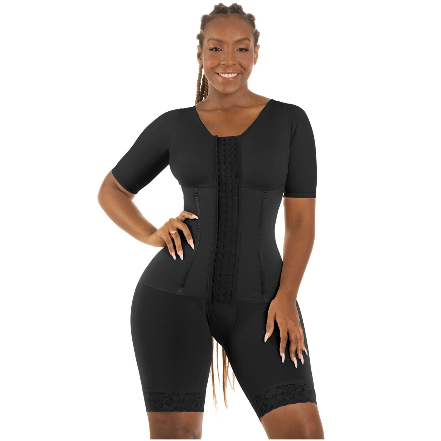 Bling Shapers 938BF | Stratchable Shapewear Bodysuit | Full Body Shaper with Sleeves | 3 in 1 Best Post Surgery Firm Control Women Garment - fajacolombian