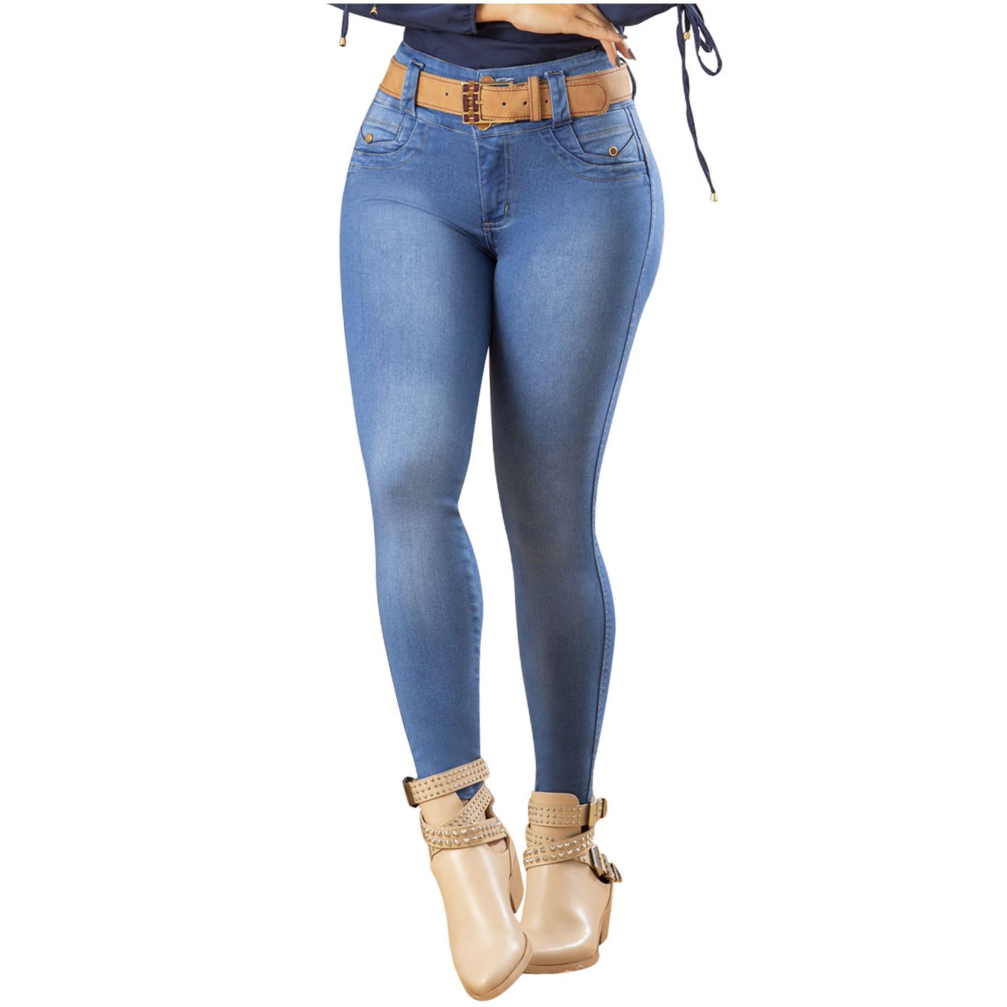 Draxy 1444 | Classic Tight Denim Butt Lifting Skinny Jeans for Women - fajacolombian