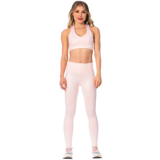 FLEXMEE 946164 | High-Rise Shimmer Sports Leggings for Women | Stylish Workout High Waist Tummy Control Leggings - fajacolombian