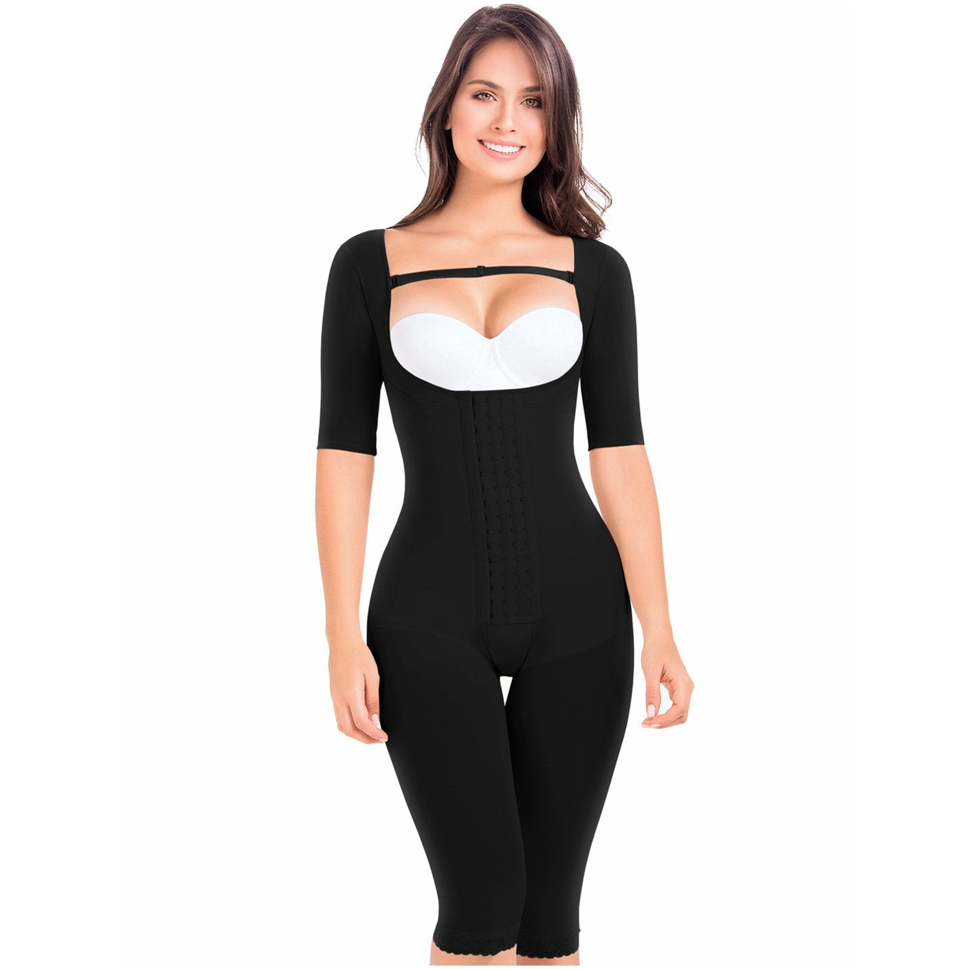 MariaE Fajas | Long Sleeve Postoperative Shapewear With Over Bust Strap | After Pregnancy Compression Garment - fajacolombian