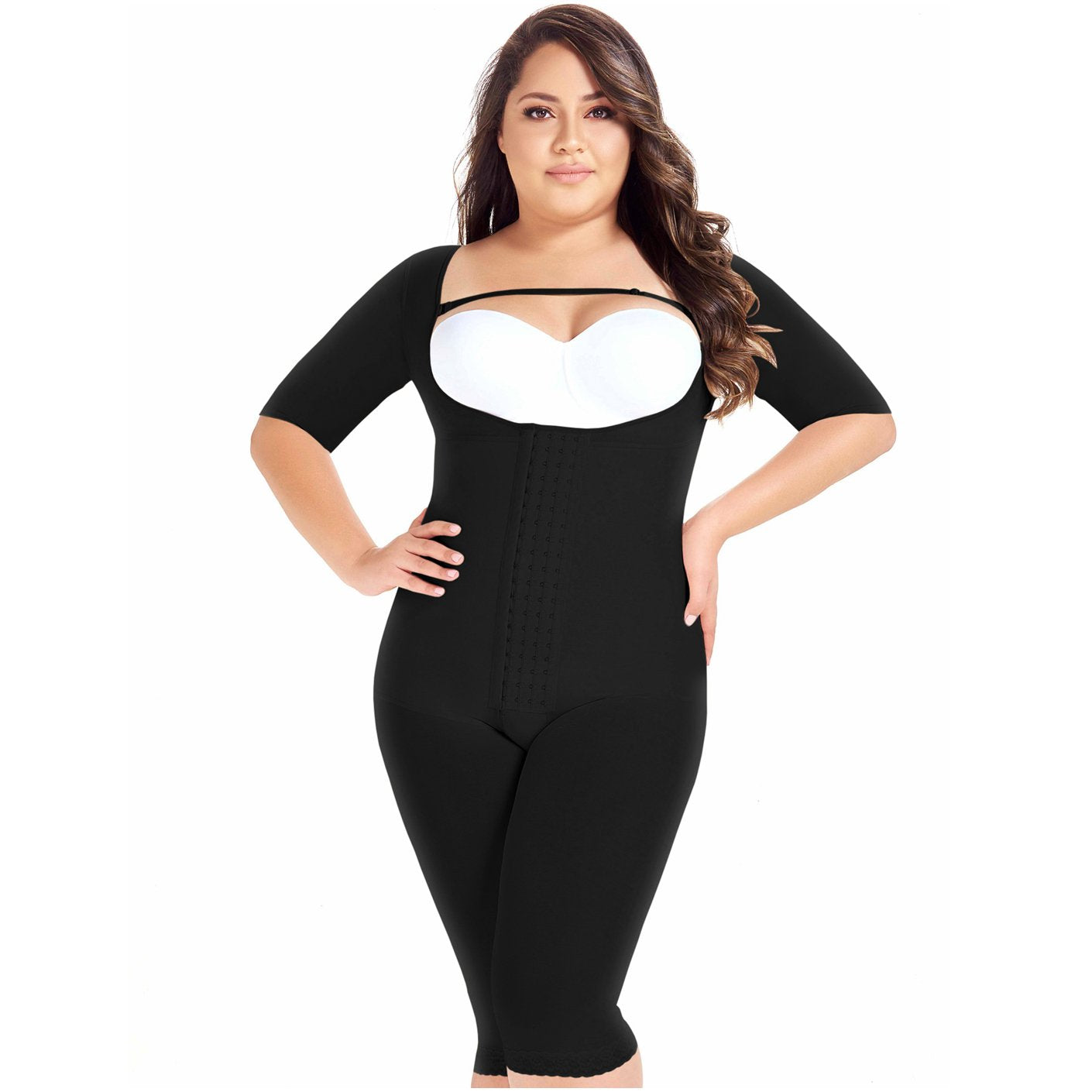 MariaE Fajas | Long Sleeve Postoperative Shapewear With Over Bust Strap | After Pregnancy Compression Garment - fajacolombian