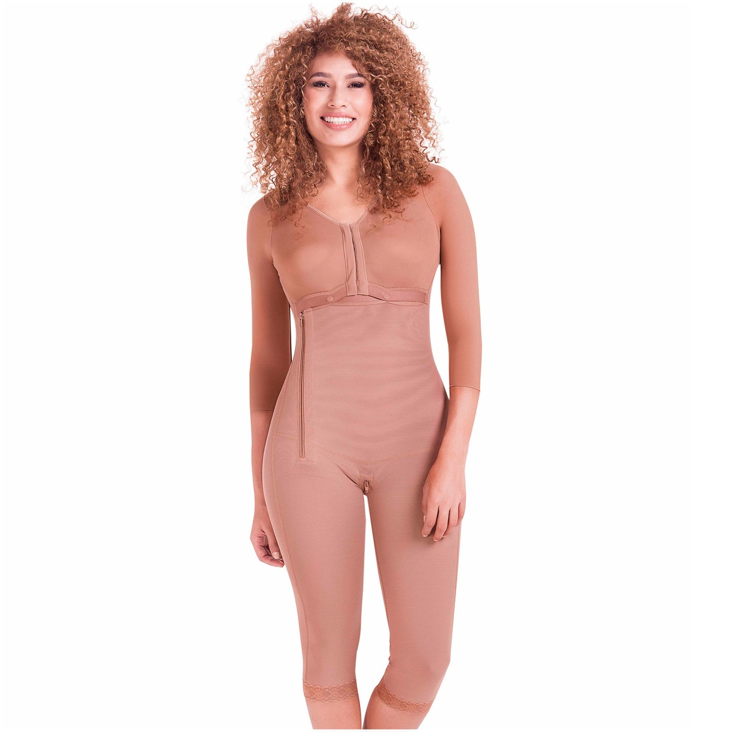 MariaE Fajas 9292 | Tummy Control Postoperative Full Shapewear with Sleeves - fajacolombian
