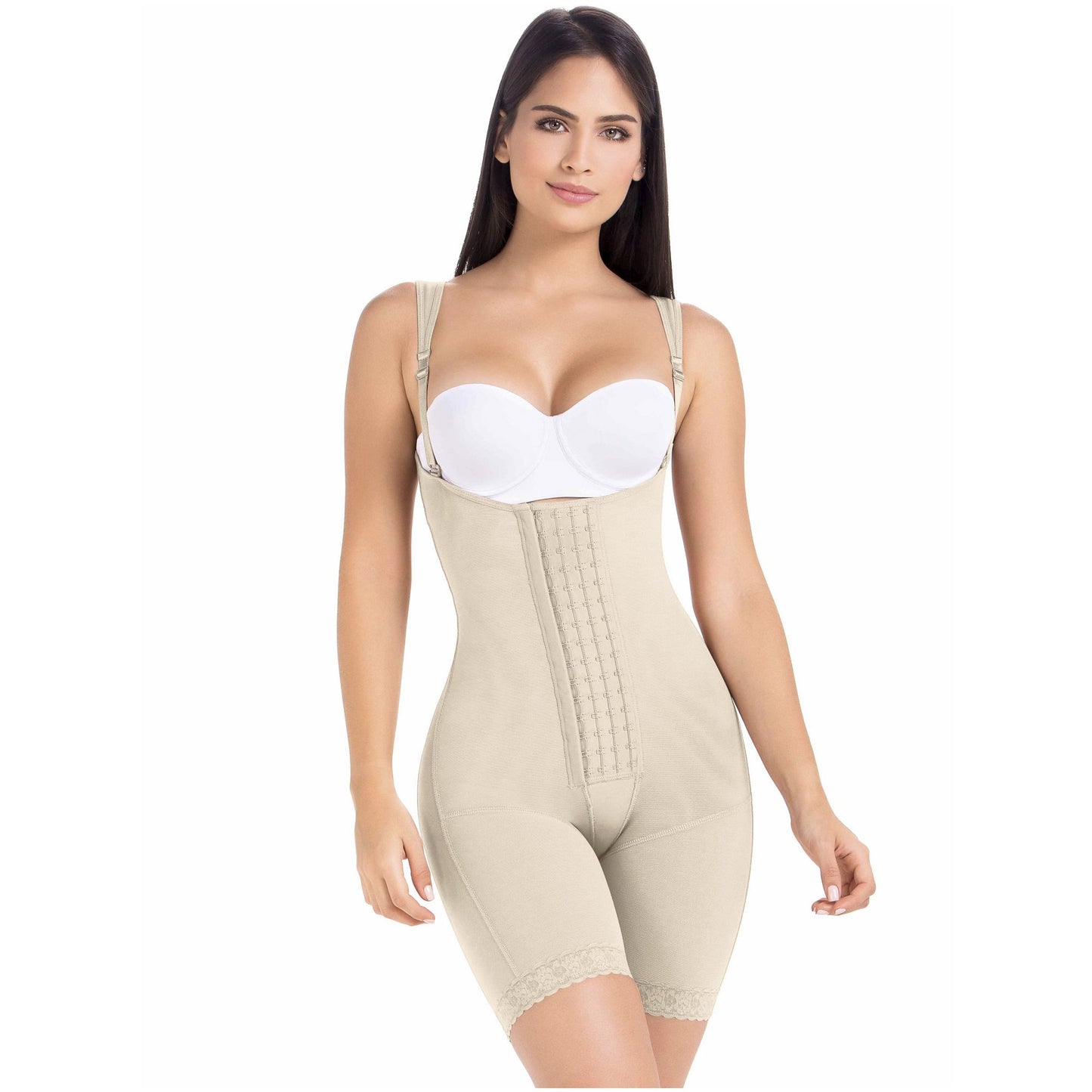 MariaE Fajas FQ100 | Classical Post Surgery Body Shaper for Women | Open Bust & Front Closure - fajacolombian