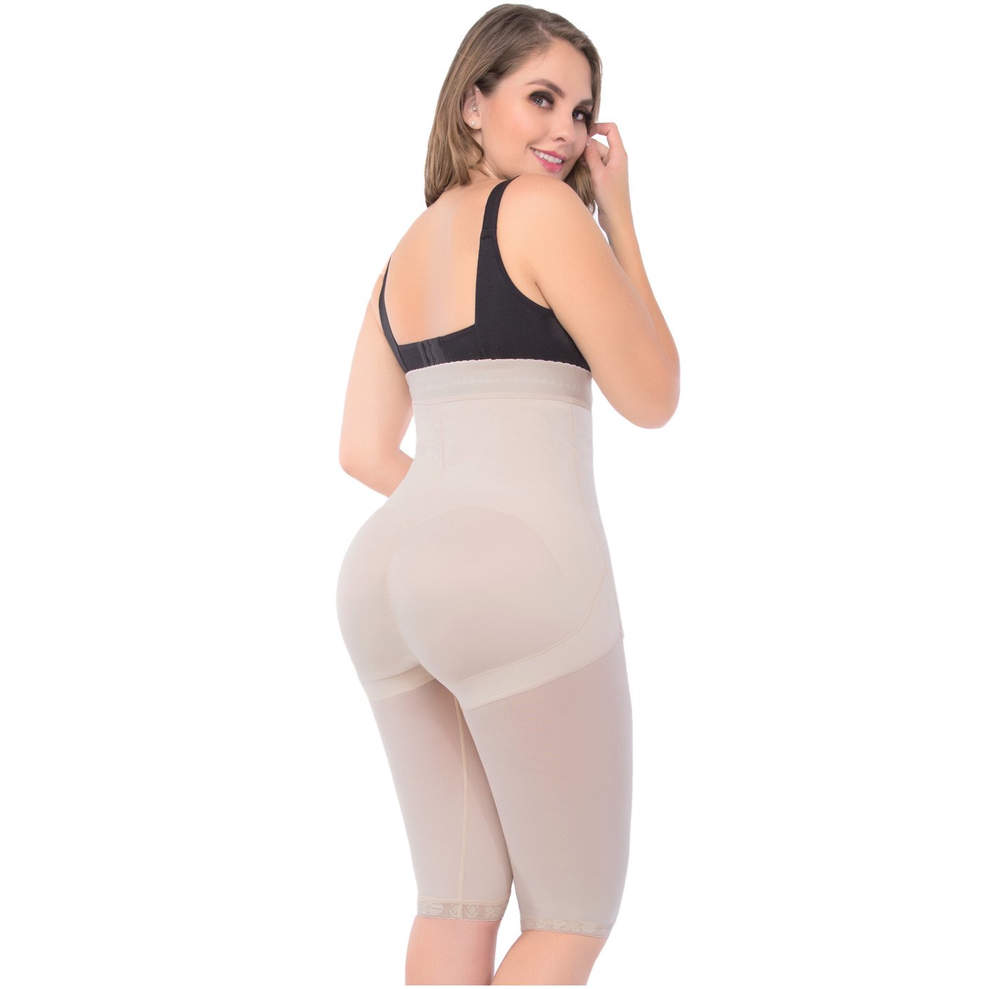 Uplady 6142 | Tummy Control Butt Lifting High Waisted Shapewear | High-Waisted Capri High Compression Post Surgical Bodysuit Shaper Shorts - fajacolombian