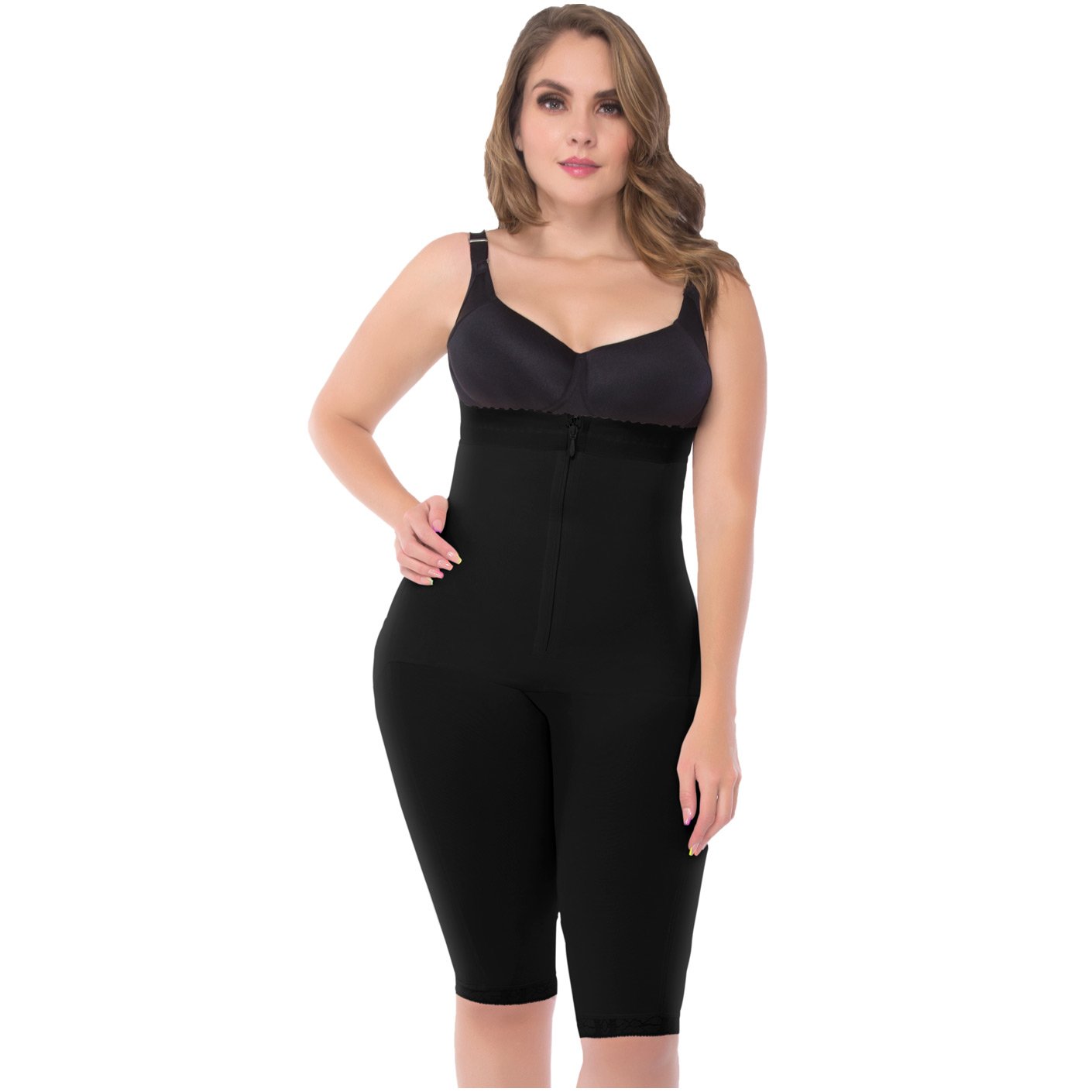 Uplady 6142 | Tummy Control Butt Lifting High Waisted Shapewear | High-Waisted Capri High Compression Post Surgical Bodysuit Shaper Shorts - fajacolombian