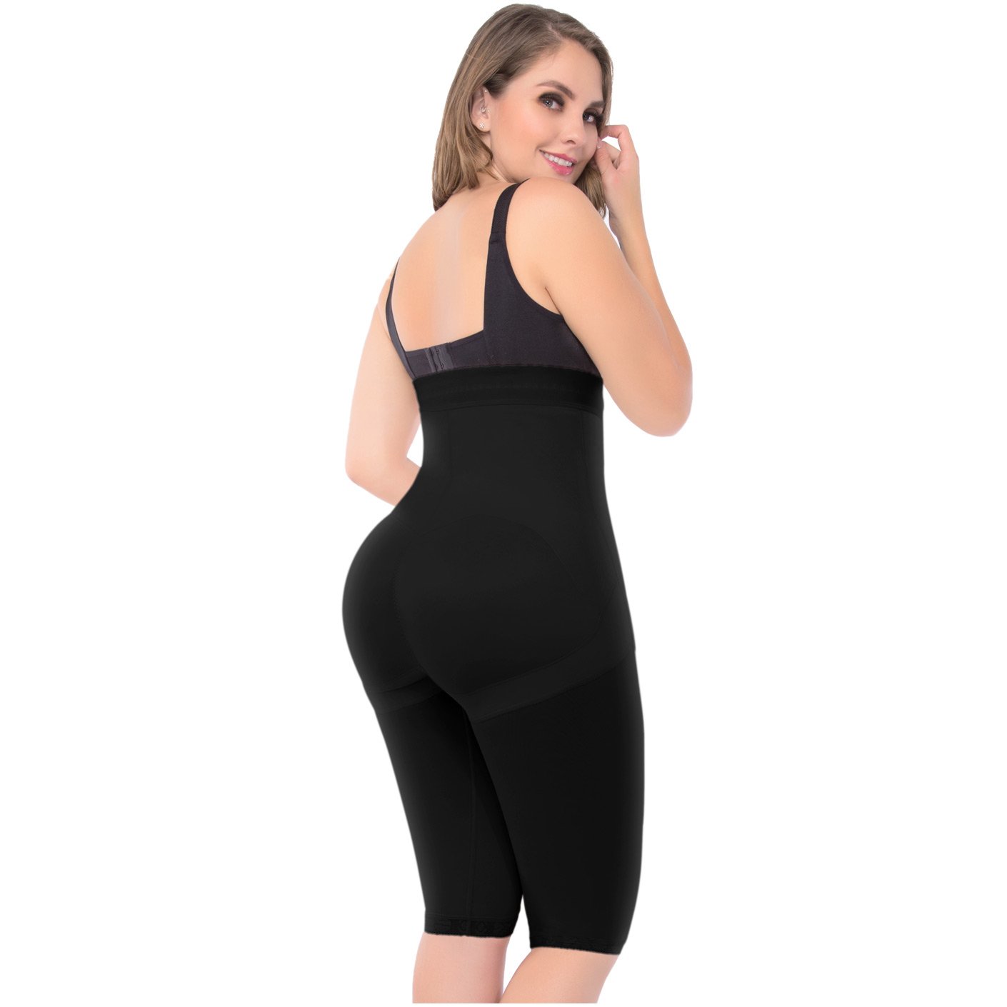 Uplady 6142 | Tummy Control Butt Lifting High Waisted Shapewear | High-Waisted Capri High Compression Post Surgical Bodysuit Shaper Shorts - fajacolombian