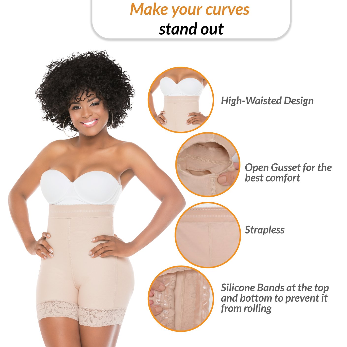 FAJAS SALOME 218 | Shapewear Girdle High-Waist Shorts for Women | Daily Use Body Shaper with Butt Lift & Tummy-Control | Powernet - fajacolombian