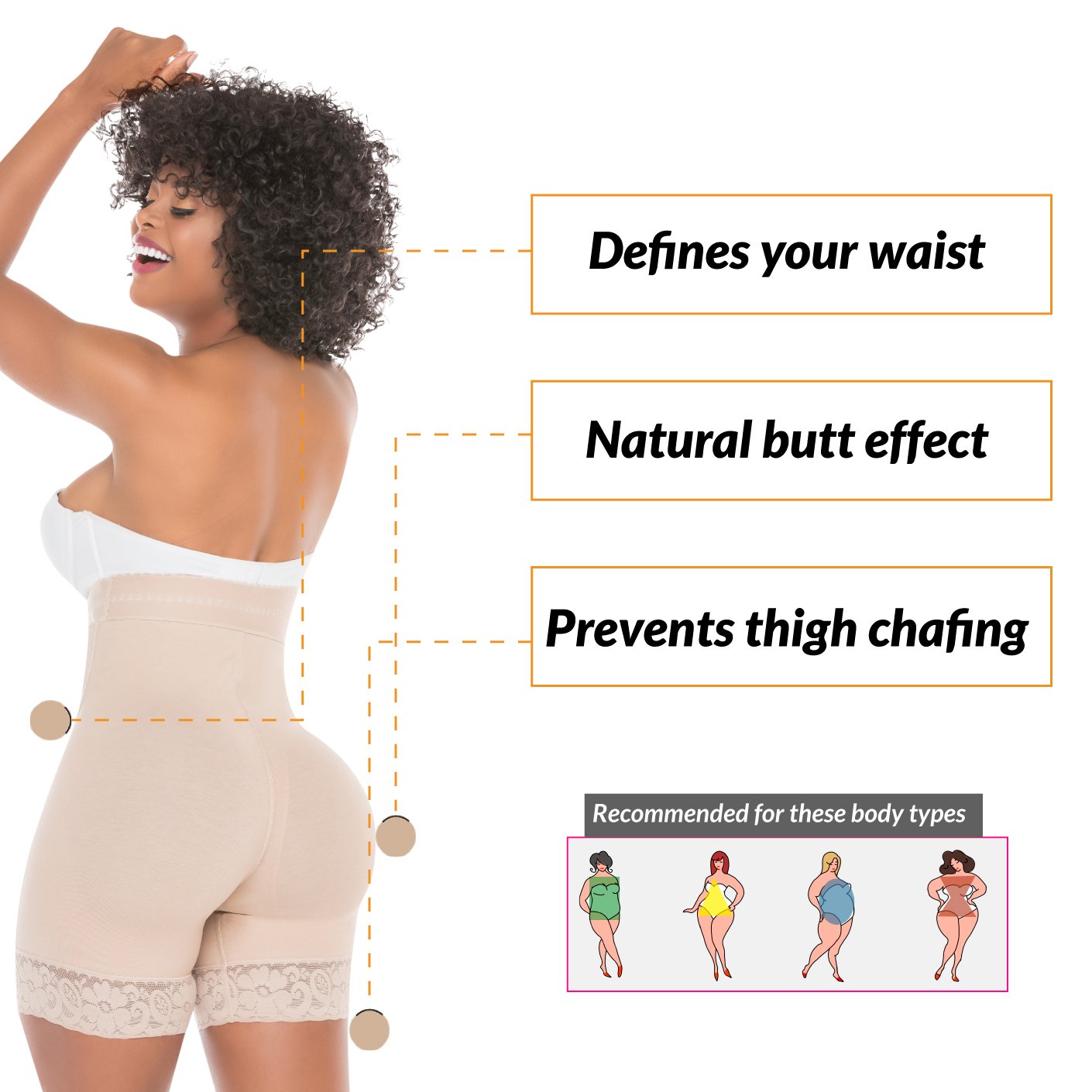 FAJAS SALOME 218 | Shapewear Girdle High-Waist Shorts for Women | Daily Use Body Shaper with Butt Lift & Tummy-Control | Powernet - fajacolombian