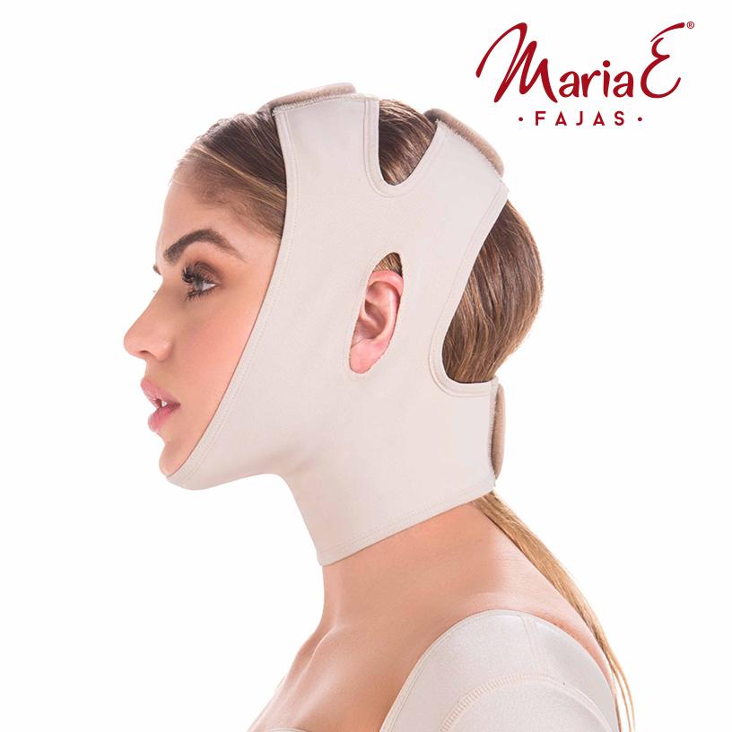 MariaE Fajas 9010 |  Post Surgical Chin Compression Strap for Women | Post Surgery Chin Compression Slimmer Strap for Women | Women Post Surgery Face Neck Chin Strap - fajacolombian