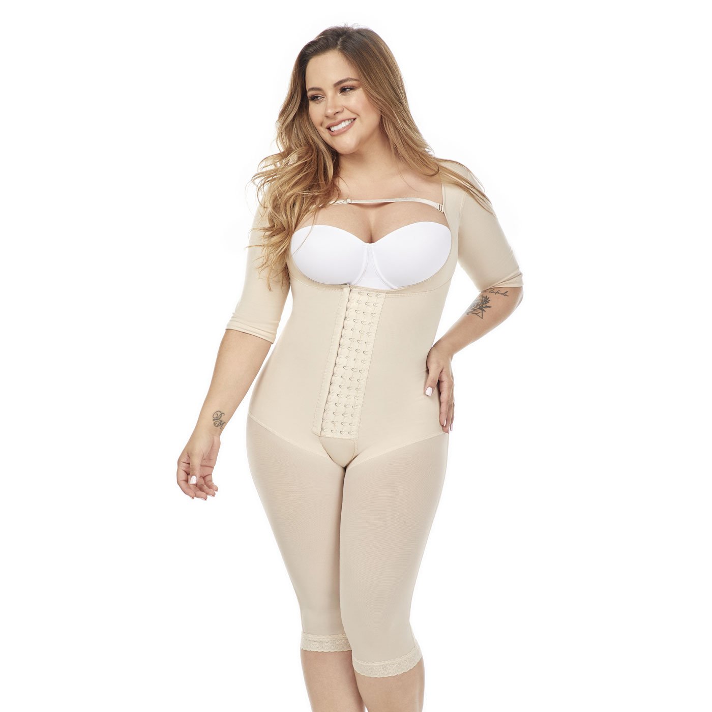 MariaE Fajas | Long Sleeve Postoperative Shapewear With Over Bust Strap | After Pregnancy Compression Garment - fajacolombian