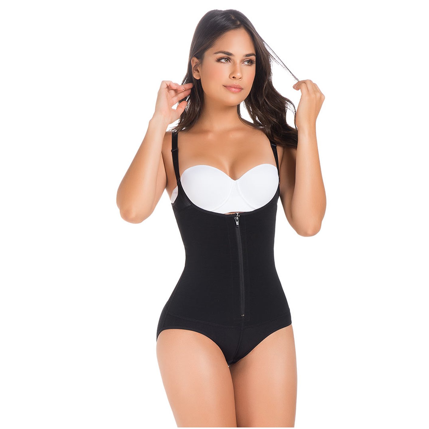 MariaE Fajas 9415 | Slimming Bodysuit Shapewear | Women Thong Sleeveless Shaping Lace Bodysuit | Daily Use - fajacolombian