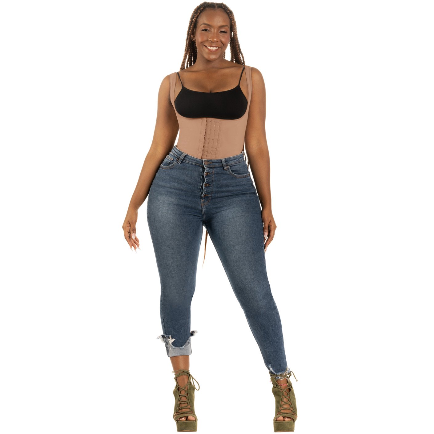 Bling Shapers 098  | Comfortable Tummy Control Bodyshaper | Perfect Butt Lifter Bodysuit | Colombian Shapewear for Postpartum and Post Surgery - fajacolombian