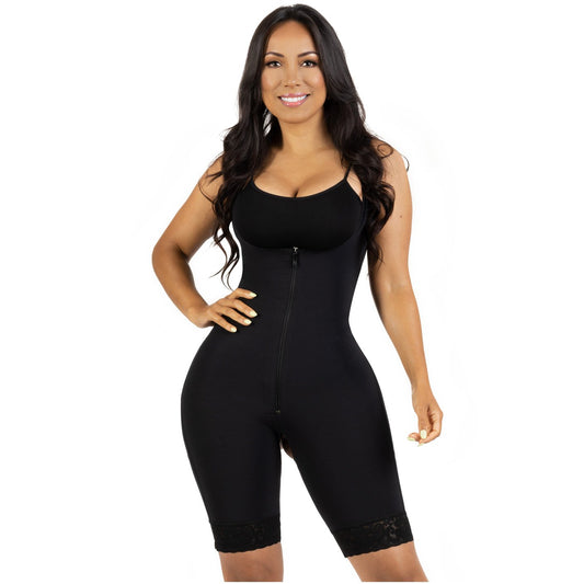 Bling Shapers 099 | Ideal Body Shaper Zipper Open Bust Bodysuit | Postpartum Bodyshaper Open Zipper - fajacolombian