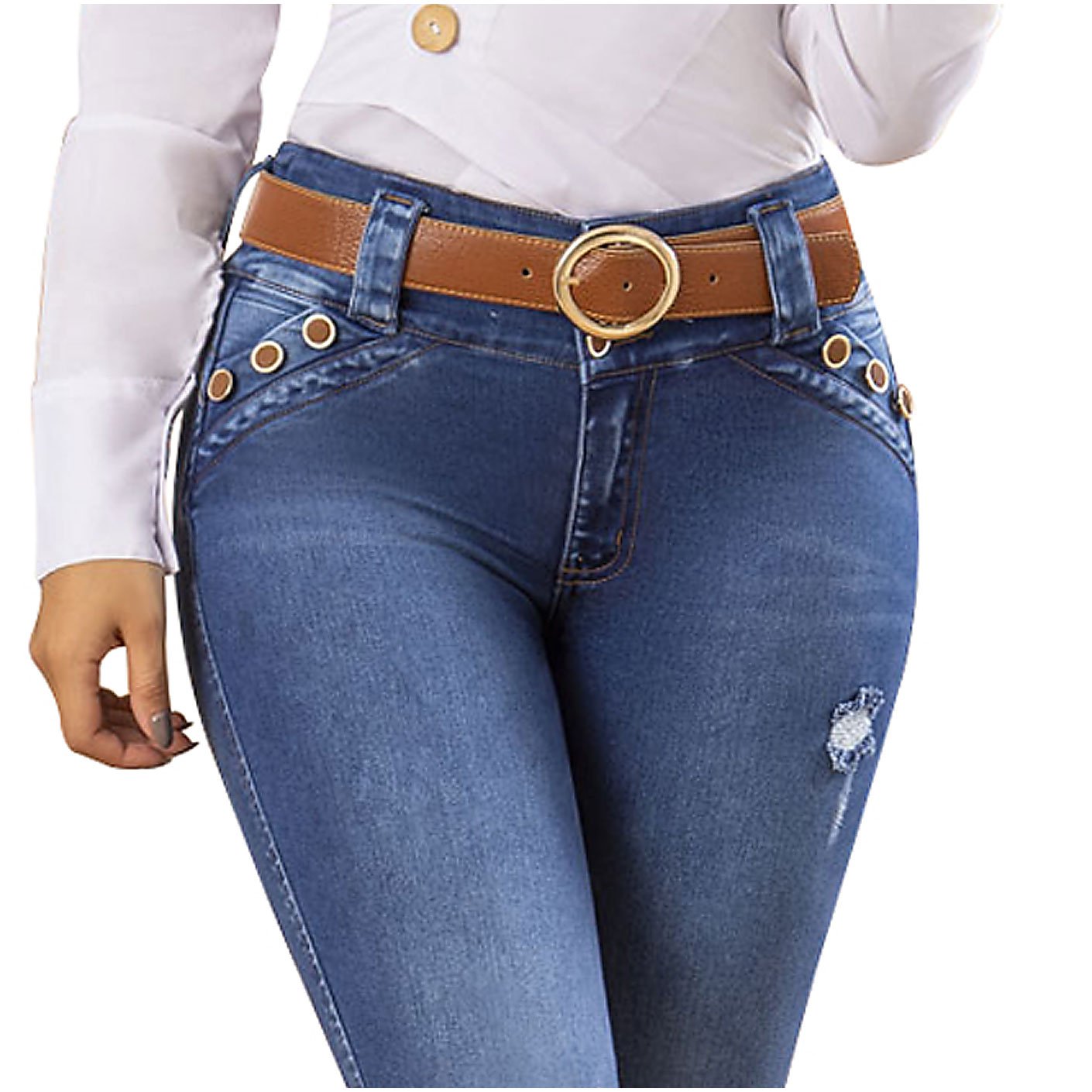 Draxy 1445 | Modern Butt Lifting Skinny Denim Jeans for Women - fajacolombian