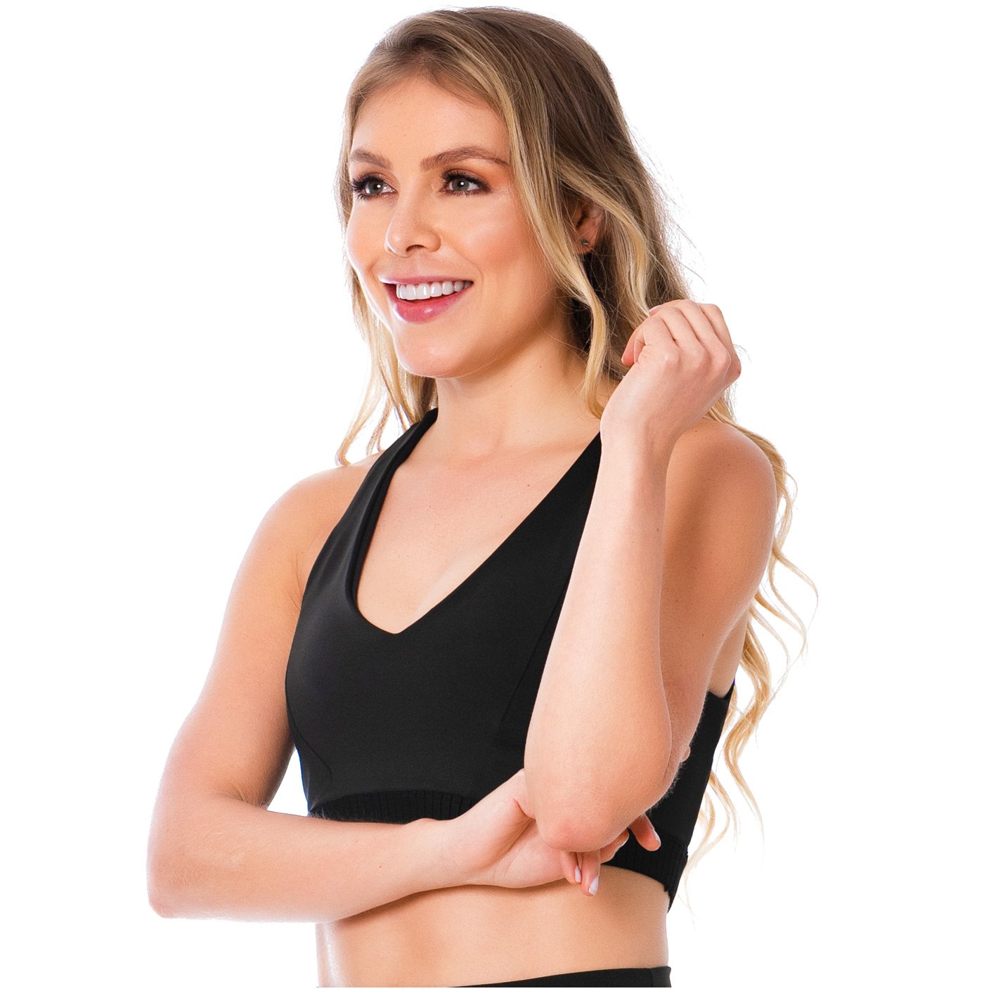 FlexMee 902036 | Criss-Cross Sports Underbust Band Bra for Women | Criss-Cross Back Bra for Workout - fajacolombian