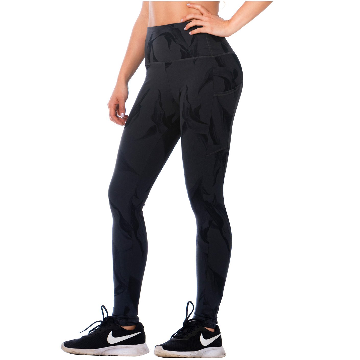 FLEXMEE  946171 | Stylish High Waist Workout Leggings for Women | Tummy Control Waistband Sports Legging - fajacolombian