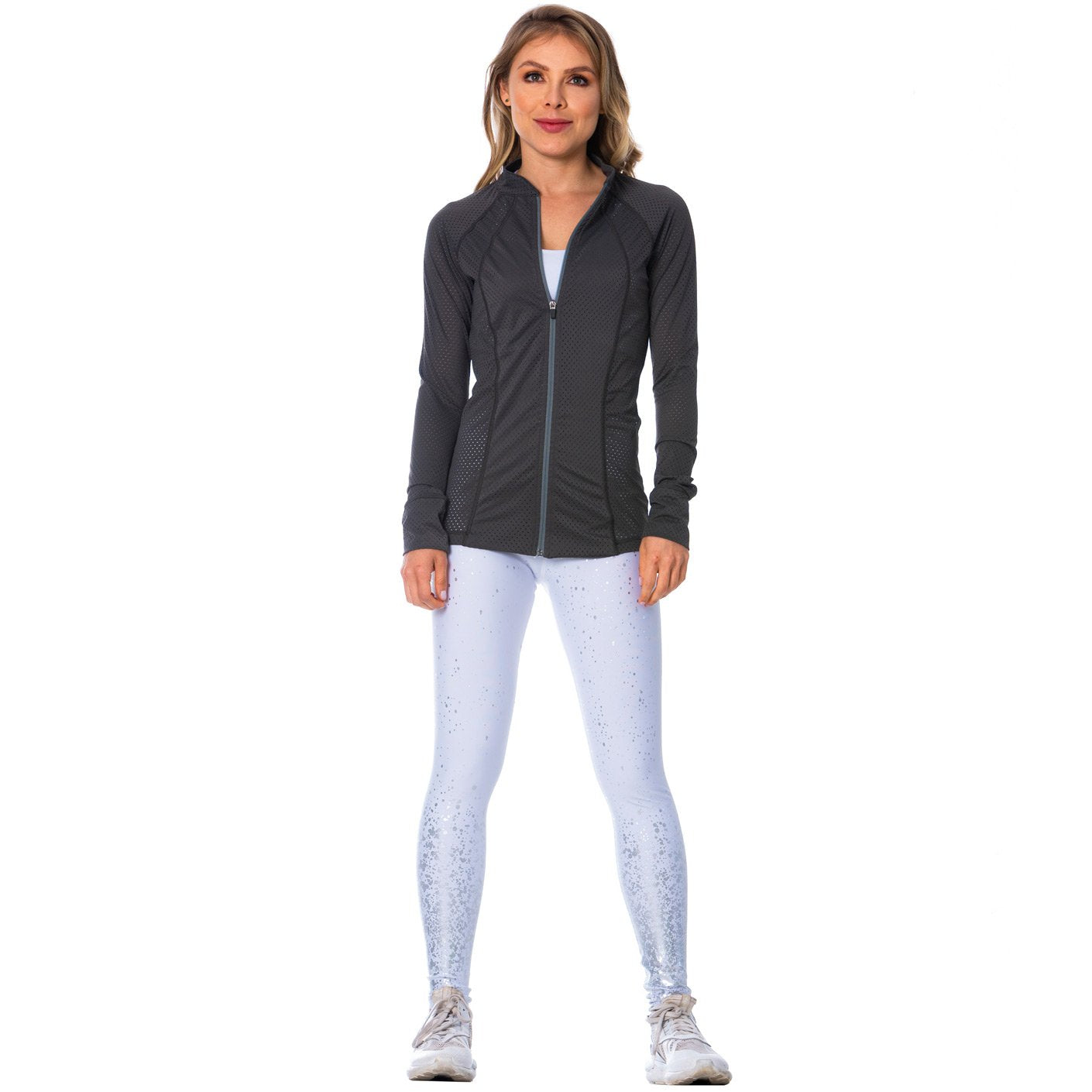 FLEXMEE 980010 | See-Through Gray Sports Jacket for Women - fajacolombian