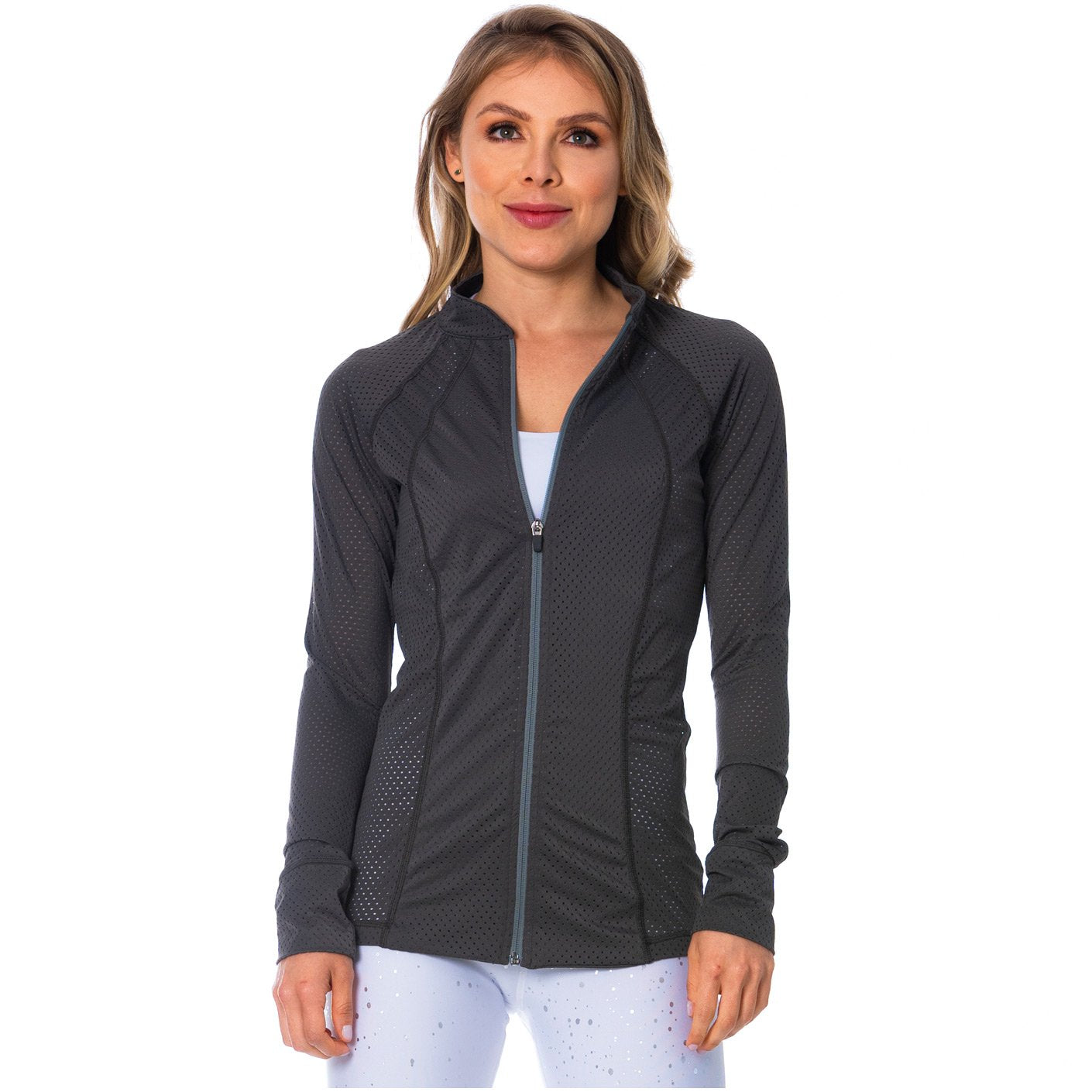 FLEXMEE 980010 | See-Through Gray Sports Jacket for Women - fajacolombian