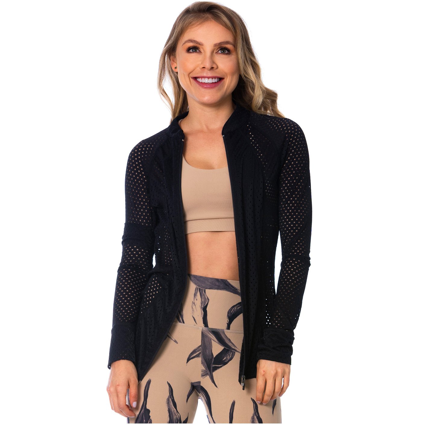 FLEXMEE 980010 | Beautiful Breathable Net Jacket With Thumb Hole | Nylon - fajacolombian