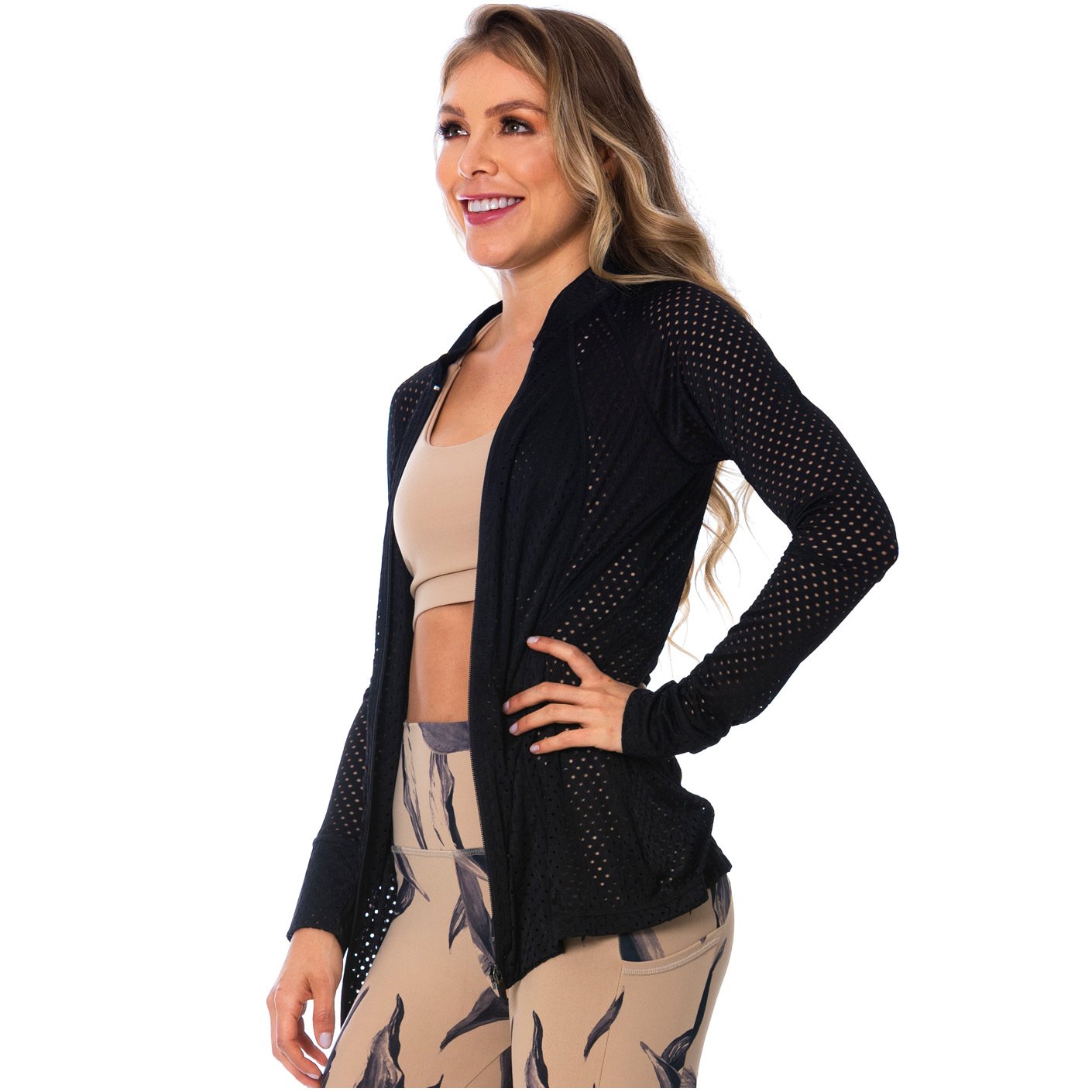 FLEXMEE 980010 | Beautiful Breathable Net Jacket With Thumb Hole | Nylon - fajacolombian