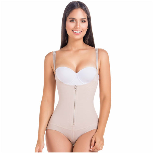 MariaE Fajas 9415 | Slimming Bodysuit Shapewear | Women Thong Sleeveless Shaping Lace Bodysuit | Daily Use - fajacolombian