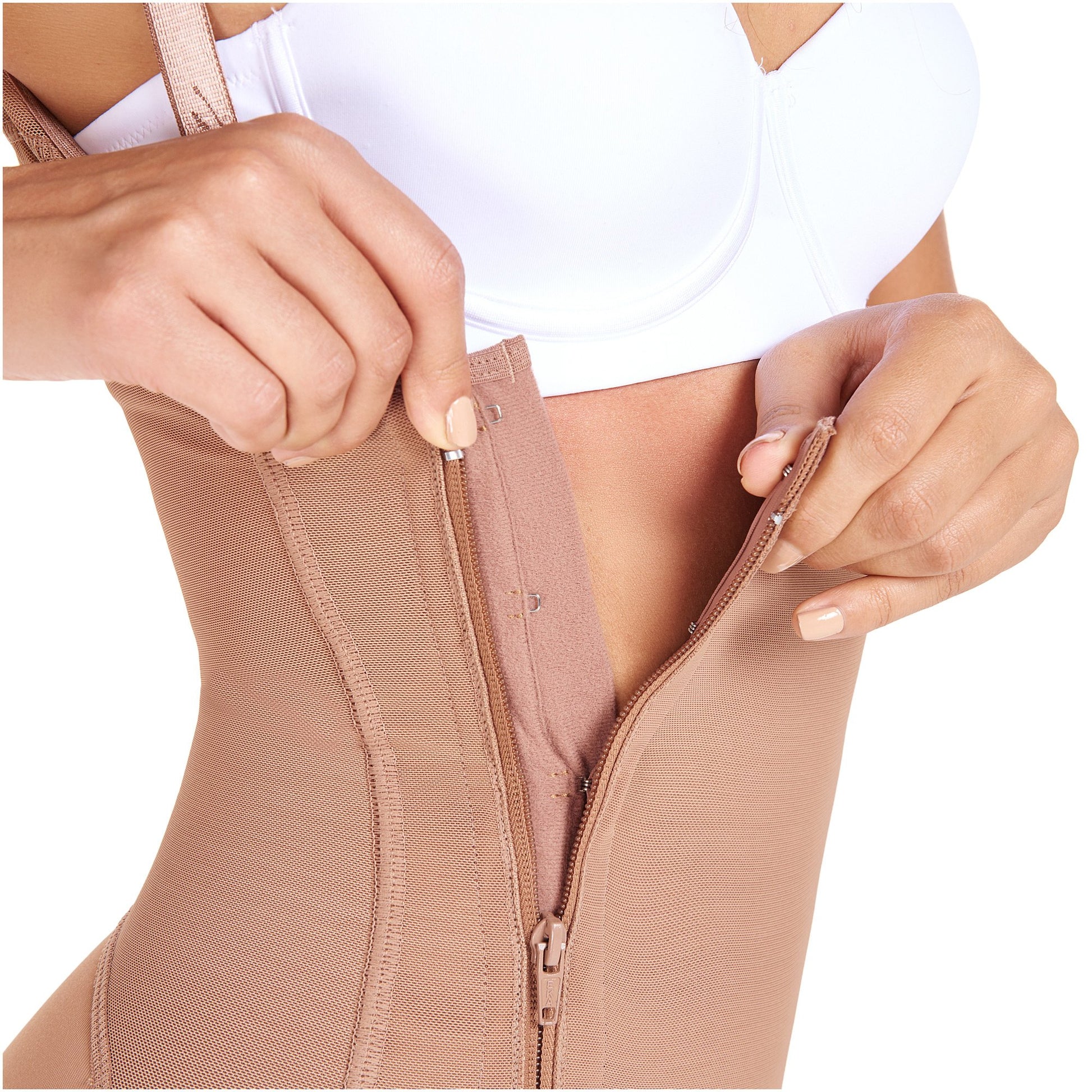 MariaE Fajas 9442 | Post-surgery Bodysuit Open Bust Post Surgery Full Body Shaper for Women | Butt Lifter Knee Length Bodysuit - fajacolombian
