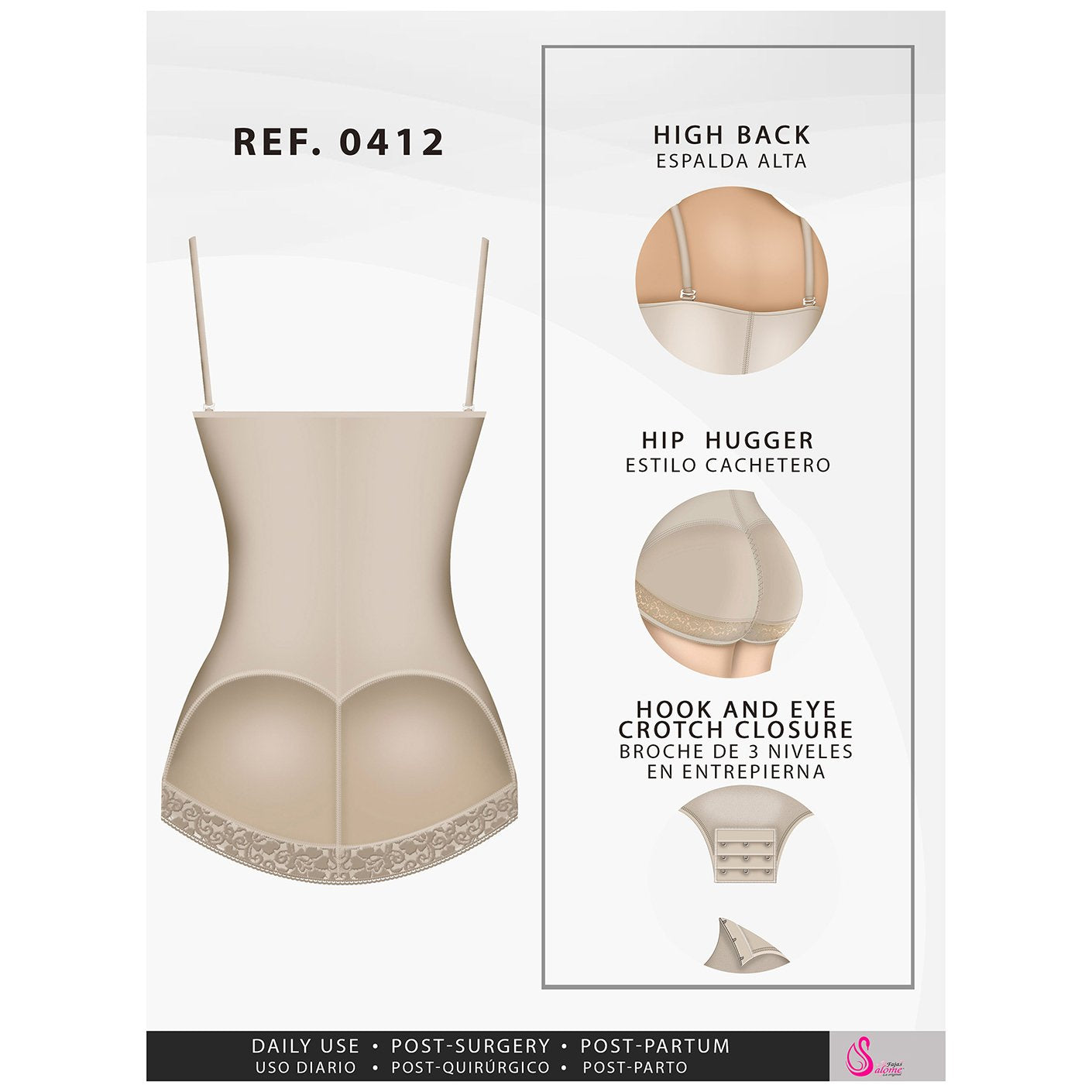 Strapless Butt Lifting Shapewear Girdle for Dresses