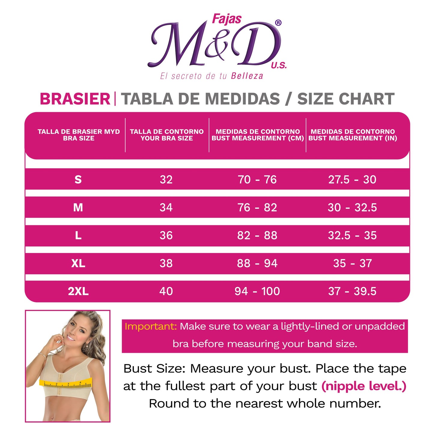 M&D MYD0018 | Perfect Surgical Breast Augmentation Bra - fajacolombian